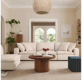 Cali Natural Performance Fabric Modular 120" Sofa