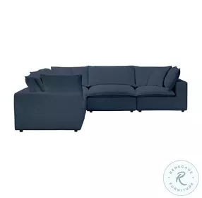 Cali Navy Performance Fabric Modular L-Sectional