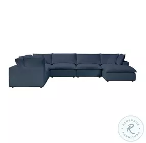 Cali Navy Performance Fabric Modular Large Chaise Sectional