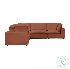 Cali Rust Performance Fabric Modular L-Sectional