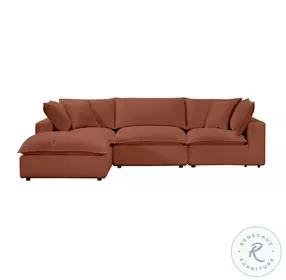 Cali Rust Performance Fabric Modular Sectional