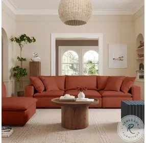 Cali Rust Performance Fabric Modular Sofa