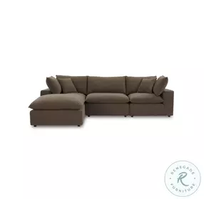 Cali Chocolate Brown Performance Velvet Ottoman