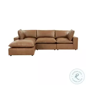 Cali Cognac Brown Leather Modular Sectional