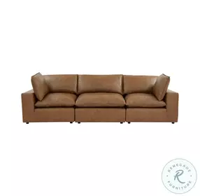 Cali Cognac Brown Leather Modular Sofa