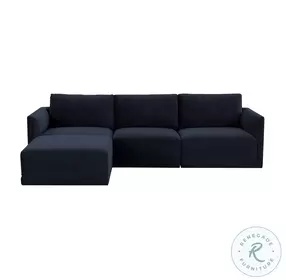 Willow Navy Velvet Modular Sectional
