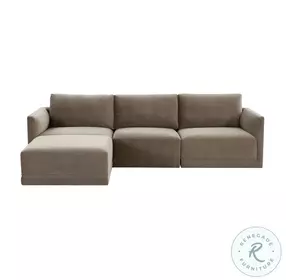 Willow Taupe Velvet Modular Sectional