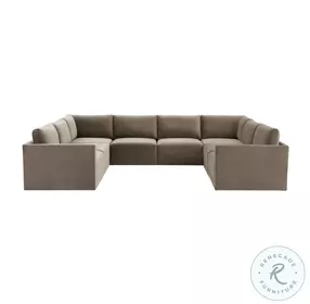 Willow Taupe Velvet Modular Large U Sectional