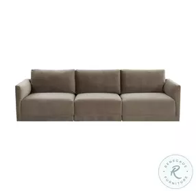 Willow Taupe Velvet Living Room Set