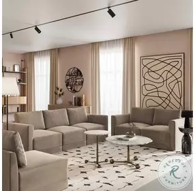 Willow Taupe Velvet Modular Loveseat