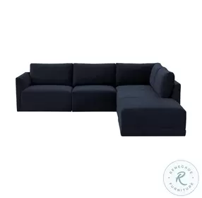 Willow Navy Velvet Modular RAF Sectional