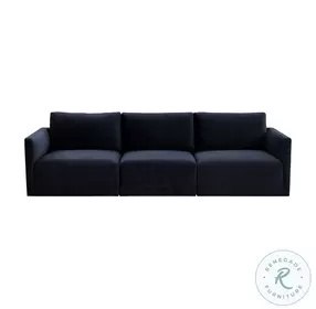 Willow Navy Velvet Living Room Set