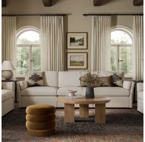 Catarina Cream Performance Fabric 106" Sofa