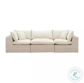 Cali Natural Performance Fabric Outdoor Conversation Set with Armless Chair