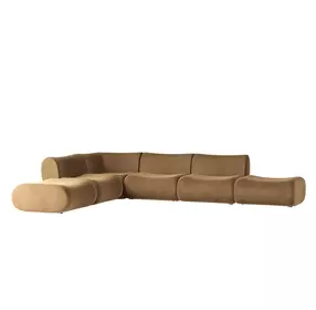 Zenith Latte Brown Velvet Modular Large L-Sectional