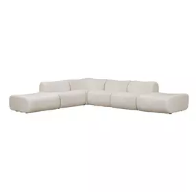Zenith Cream Upcycled Fabric Modular Large L-Sectional