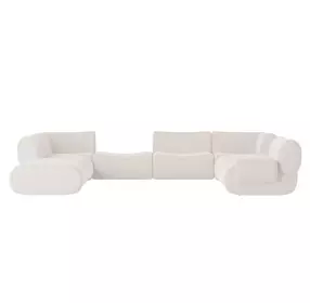 Zenith Cream Upcycled Fabric Modular Large RAF Sectional