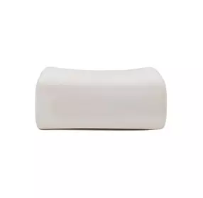 Zenith Cream Upcycled Fabric Ottoman