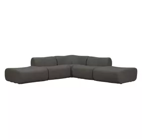 Zenith Charcoal Gray Upcycled Fabric Modular 5-Piece Sectional