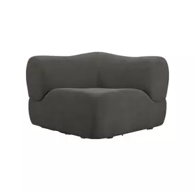 Zenith Charcoal Gray Upcycled Fabric Corner Wedge