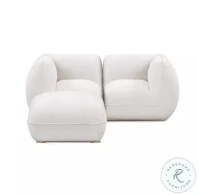 Arezza Stone White Basketweave Modular Small Sectional