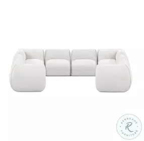 Arezza Stone White Basketweave Modular U Sofa Sectional