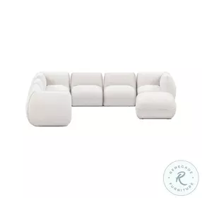 Arezza Stone White Basketweave Modular Large Chaise Sectional