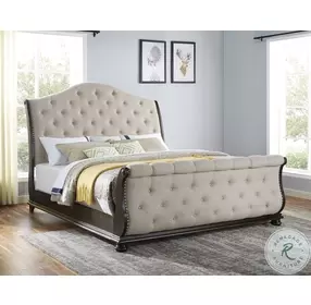 Rhapsody Molasses Upholstered Sleigh Bedroom set