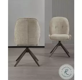 RH 3116 Soft And Textured Beige Swivel Dining Chair