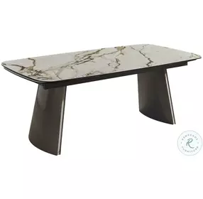 RH 888 Matte Ceramic And Bronze Extendable Dining Room Set