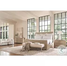 Aventura Frosted Nickel Upholstered Bench