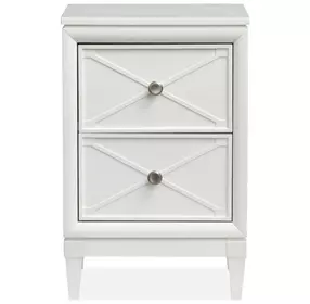 Springhouse Whisper White 2 Drawer Nightstand with USB Charging