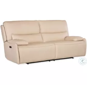 Kramer Beige Leather Zero Gravity Power Reclining Living Room Set With Power Headrest
