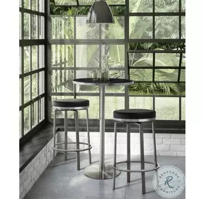 Pratt Black Steel Swivel Counter Height Stool Set of 2