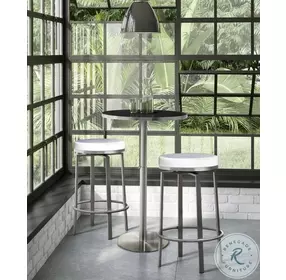 Pratt White Steel Swivel Counter Height Stool Set of 2