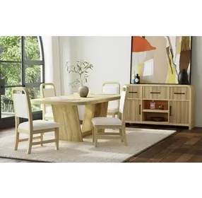 Woodridge White and Brown Upholstered Dining Side Chair Set of 2