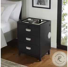Azura Black 3 Drawer Nightstand