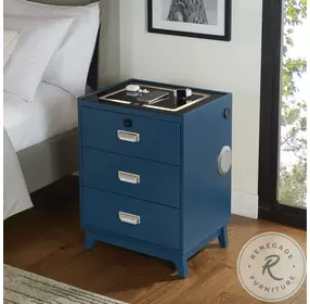 Azura Blue 3 Drawer Nightstand