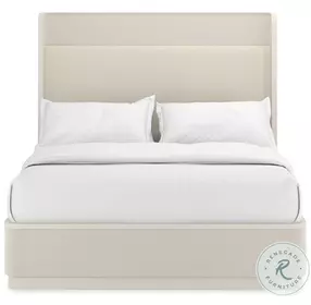 Fall In Love Matte Pearl Upholstered Queen Platform Bed