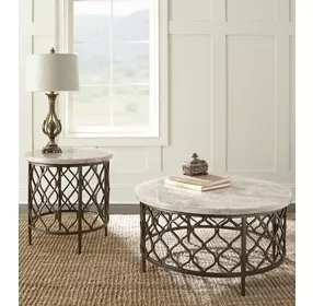 Roland Natural Yellow Stone End Table