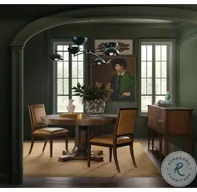 Archives Dark Blonde Leather Arm Chair Set of 2