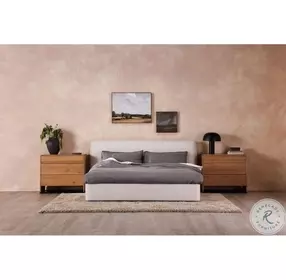 Samara Linen Queen Upholstered Panel Bed