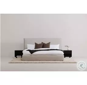 Luzon Light Gray King Upholstered Platform Bed