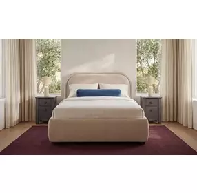 Colin Light Brown Twin Upholstered Panel Bed