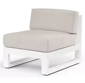 Newport Canvas Natural Upholstered Outdoor Armless Club Chair