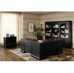 Roanoke Black L-Shaped Desk