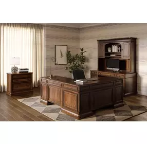Roanoke Cherry L-Shaped Desk
