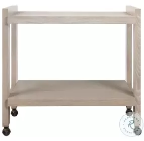 Rockwell Light Cerused Oak Minimalist Bar Cart