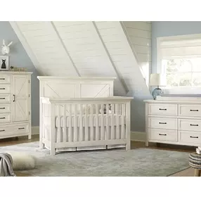 Westfield Brushed White Clean Headboard Convertible Crib