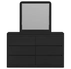 Camelot Black 6 Drawer Dresser and Rectangular Mirror